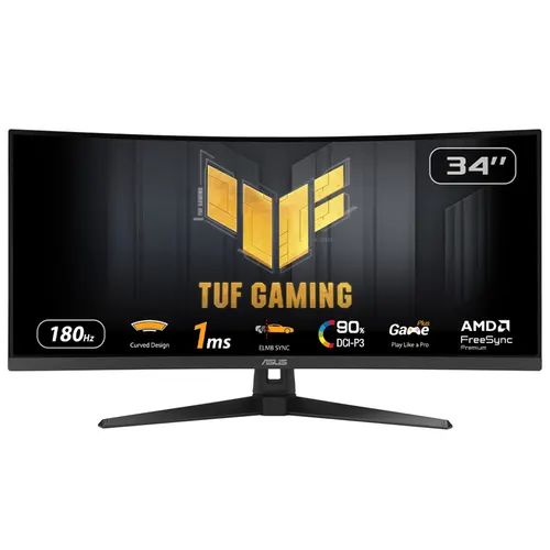 ASUS TUF Gaming VG34VQ3B monitor komputerowy 86,4 cm (34") 3440 x 1440 px UltraWide Quad HD LED Czarny
