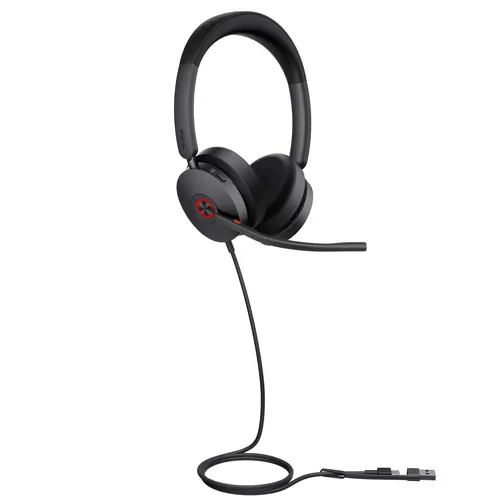 Yealink UH48 Dual Teams USB-C/A Zestaw słuchawkowy Przewodowa Opaska na głowę Biuro/centrum telefoniczne USB Type-C / USB Type-A Czarny