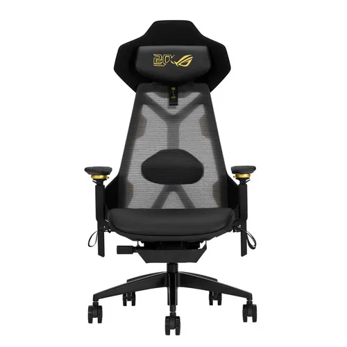 ASUS ROG Destrier Edition 20 Uniwersalny fotel dla gracza Obite siedzisko Czarny, Złoto