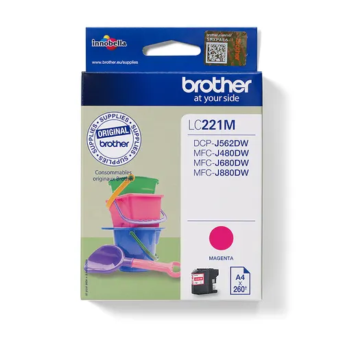Brother LC221M nabój z tuszem 1 szt. Oryginalny Purpurowy