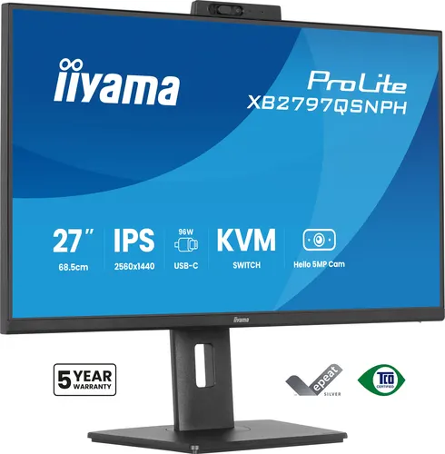 iiyama ProLite XB2797QSNPH-B1 monitor komputerowy 68,6 cm (27") 2560 x 1440 px Quad HD LED Czarny