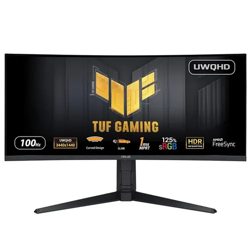 ASUS TUF Gaming VG34VQEL1A monitor komputerowy 86,4 cm (34") 3440 x 1440 px UltraWide Quad HD LED Czarny