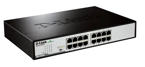 D-Link DGS-1016D/E przełącznik sieciowy Nie zarządzany Czarny, Metaliczny