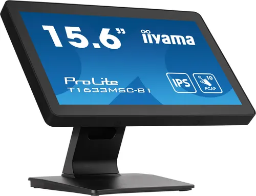 iiyama ProLite T1633MSC-B1 monitor komputerowy 39,6 cm (15.6") 1920 x 1080 px Full HD LCD Ekran dotykowy Czarny