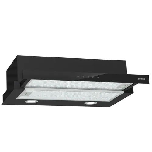 Gorenje TH64E4BG Pół wbudowany (wyciągany) Czarny 450 m³/h