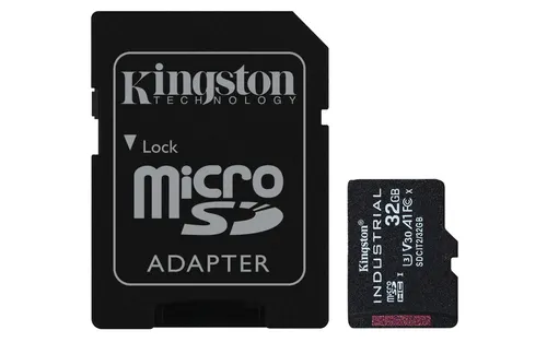 Kingston Technology Karta 32GB microSDHC Industrial C10 A1 pSLC + adapter SD
