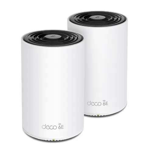 TP-Link Deco XE75 Trójpasmowy (2,4 GHz / 5 GHz / 6 GHz) Wi-Fi 6E (802.11ax) Biały 3 Wewnętrzny, 2 szt.