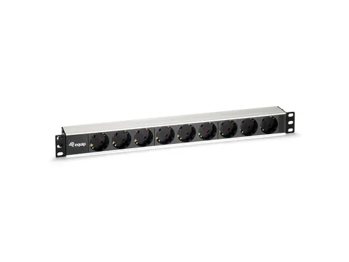 Equip 333292 rozdzielacz zasilania PDU 9 x gniazdo sieciowe 1U Czarny, Srebrny