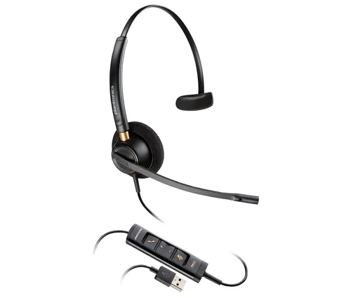 HP Poly Jednouszny zestaw słuchawkowy Poly EncorePro 515 z certyfikatem Microsoft Teams i portem USB-A