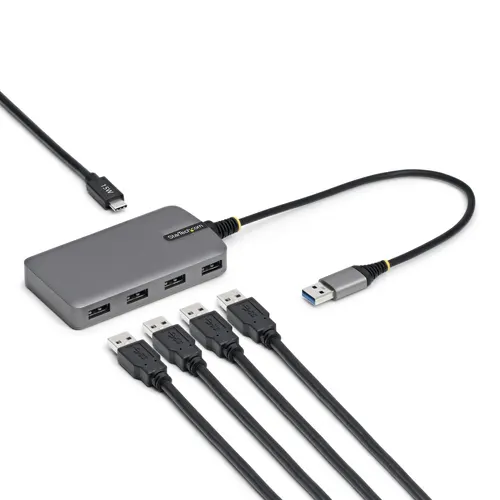 StarTech.com 5G4AC-USB-A-HUB huby i koncentratory USB 3.2 Gen 1 (3.1 Gen 1) Type-A 5000 Mbit/s Szary