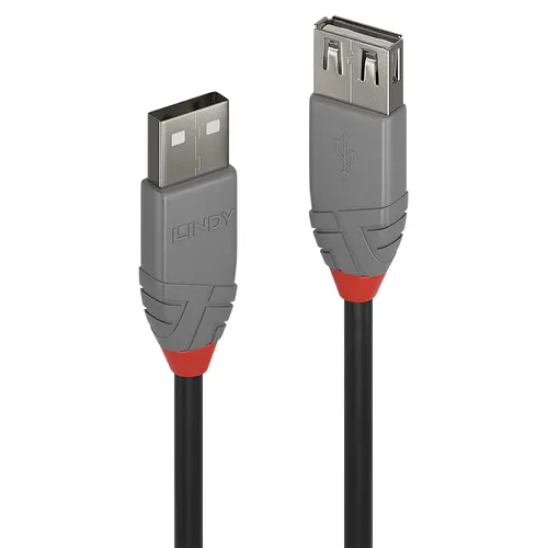 Lindy 36701 kabel USB USB 2.0 0,5 m USB A 0,48 Gbit/s Czarny, Szary