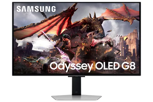 Samsung G80SD monitor komputerowy 81,3 cm (32") 3840 x 2160 px 4K Ultra HD OLED Srebrny