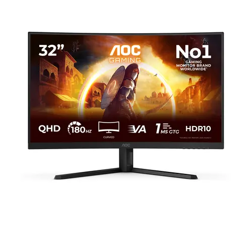 AOC G4 CQ32G4VE monitor komputerowy 80 cm (31.5") 2560 x 1440 px Quad HD LCD Czarny, Szary
