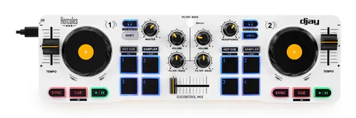 Hercules 4780921 kontroler programowy DJ 2 kan. Czarny, Biały, Żółty