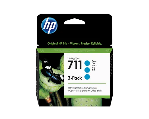 HP Zestaw 3 sztuk błękitnych wkładów atramentowych 711 DesignJet 29 ml