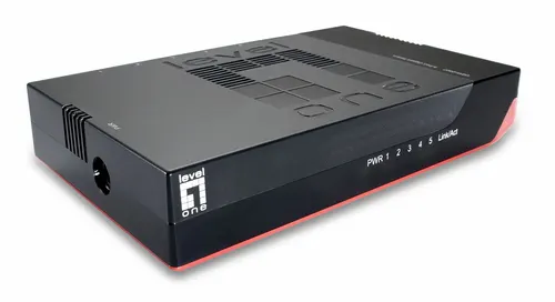 LevelOne GSW-0507 przełącznik sieciowy Nie zarządzany Gigabit Ethernet (10/100/1000) Czarny, Czerwony