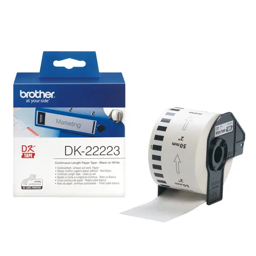 Brother DK-22223 etykiet do nadruku Biały