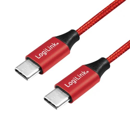LogiLink CU0156 kabel USB USB 2.0 1 m USB C Czerwony
