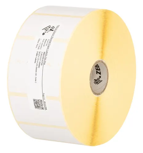Zebra Z-Select 2000D Biały Samoprzylepne etykiety do drukowania, 76,2 x 44,5 mm, rdzeń 19 mm, perforacja i czarny znacznik, klej usuwalny