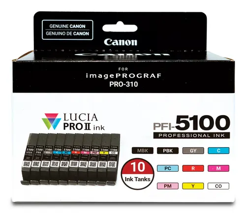 Canon PFI-5100 Multipack nabój z tuszem 10 szt. Oryginalny Standardowa wydajność Cyjan, Czarny matowy, Czarny