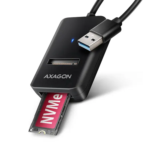 Axagon ADM2-AM USB-A 10Gbps - M.2 NVMe & SATA SSD adaptér, kabelis USB-A 10cm Obudowa SSD Czarny