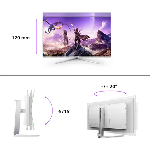 Philips 42M2N8900/00 monitor komputerowy 105,5 cm (41.5") 3840 x 2160 px 4K Ultra HD OLED Biały