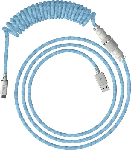 Kabel spiralny USB-C HyperX w kolorze błękitno-białym