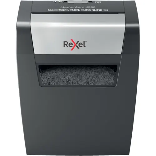 Rexel Momentum X308 niszczarka Rozdrabnianie przez cięcie cząstek 70 dB Czarny, Szary