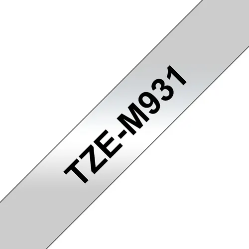 Brother TZE-M931 taśmy do etykietowania Czarny na srebrnym