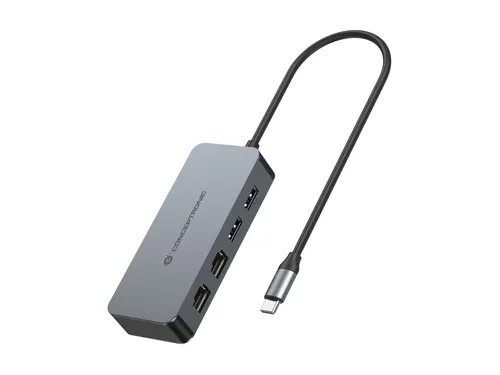 Conceptronic ABBY24G stacja dokująca Przewodowa USB 3.2 Gen 1 (3.1 Gen 1) Type-C Szary