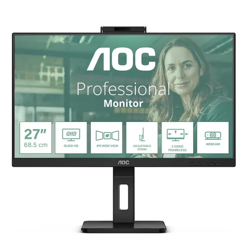 AOC Q27P3QW monitor komputerowy 68,6 cm (27") 2560 x 1440 px Quad HD Czarny