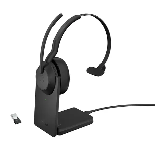 Jabra 25599-889-989 słuchawki/zestaw słuchawkowy Przewodowy i Bezprzewodowy Opaska na głowę Biuro/centrum telefoniczne Bluetooth Podstawka do ładowania Czarny