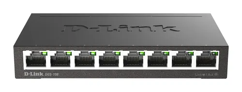 D-Link DGS-108 Nie zarządzany L2 Gigabit Ethernet (10/100/1000) Czarny, 8 portów