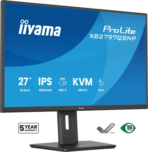 iiyama ProLite XB2797QSNP-B1 monitor komputerowy 68,6 cm (27") 2560 x 1440 px Quad HD LCD Czarny