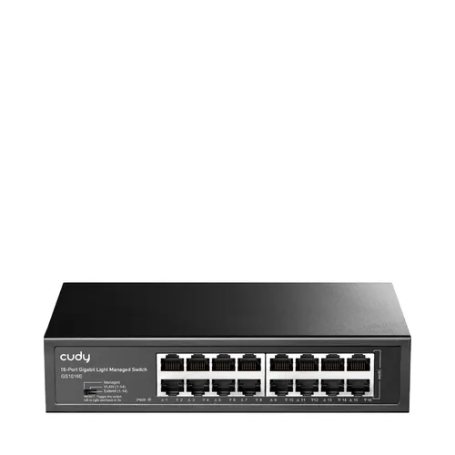 Cudy 16-Port Gigabit Easy-Managed Switch, GS1016E 1.0 Zarządzany L2 Gigabit Ethernet (10/100/1000) Czarny