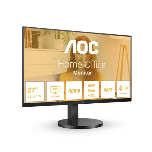 AOC B3 U27B3CF monitor komputerowy 68,6 cm (27") 3840 x 2160 px 4K Ultra HD LCD Czarny