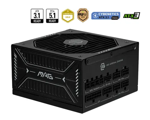 MSI MAG A850GLS PCIE5 moduł zasilaczy 850 W 24-pin ATX ATX Czarny