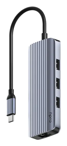 Cudy UH606 stacja dokująca Przewodowa USB 3.2 Gen 1 (3.1 Gen 1) Type-C Szary, Srebrny
