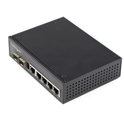 StarTech.com IES1G52UPDIN przełącznik sieciowy Nie zarządzany Gigabit Ethernet (10/100/1000) Obsługa PoE Czarny