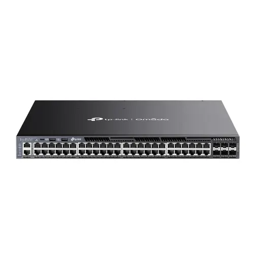 TP-Link Omada SG6654XHP przełącznik sieciowy Zarządzany L3 Gigabit Ethernet (10/100/1000) Obsługa PoE 1U Czarny