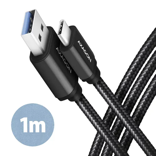 Axagon BUCM3-AM10AB kabel USB USB 3.2 Gen 1 (3.1 Gen 1) 1 m USB C USB A 5 Gbit/s Czarny