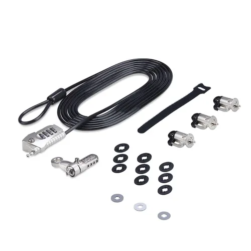 StarTech.com 3M4-DESK-LOCKING-KIT zapięcie do kabli Czarny, Srebrny 3 m