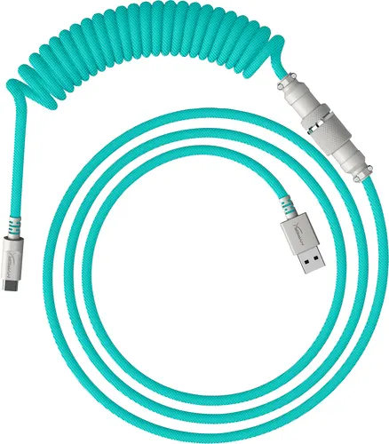 Kabel spiralny USB-C HyperX w kolorze jasnozielono-białym