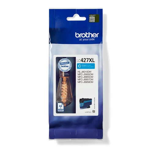 Brother LC-427XLC nabój z tuszem 1 szt. Oryginalny Wysoka (XL) wydajność Cyjan