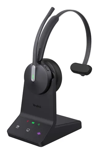 Yealink WH64 Mono UC Headset Zestaw słuchawkowy Bezprzewodowy Opaska na głowę Biuro/centrum telefoniczne USB Type-C Bluetooth Czarny