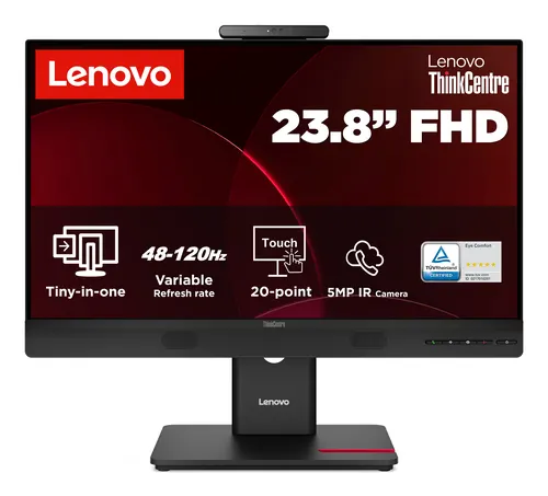 Lenovo ThinkCentre TIO24 Gen6 monitor komputerowy 60,5 cm (23.8") 1920 x 1080 px Full HD LED Ekran dotykowy Czarny