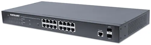 Intellinet 561198 przełącznik sieciowy Zarządzany L2+ Gigabit Ethernet (10/100/1000) Obsługa PoE 1U Czarny