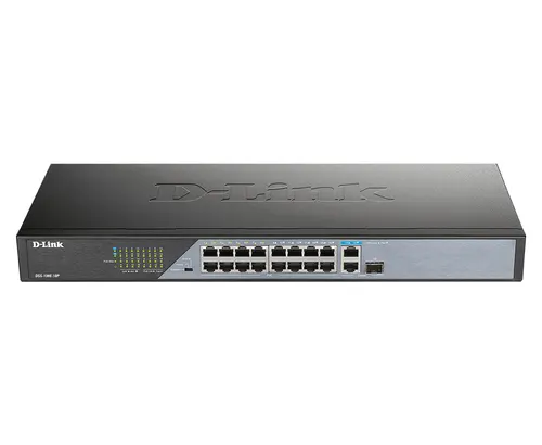 D-Link DSS-100E-18P przełącznik sieciowy Nie zarządzany Fast Ethernet (10/100) Obsługa PoE Czarny