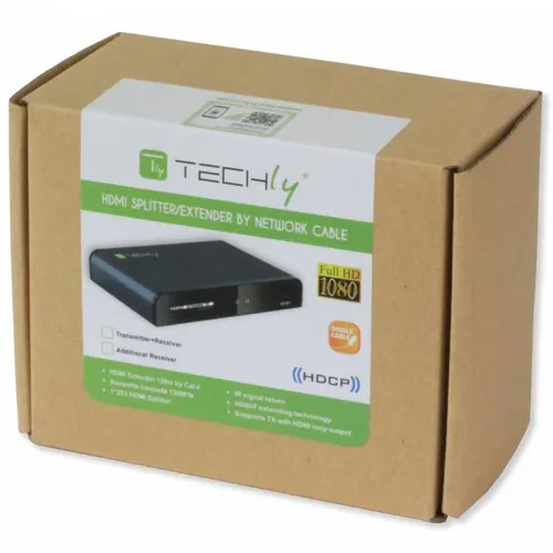 Techly IDATA EXTIP-383IRRX przedłużacz AV Amplituner Czarny