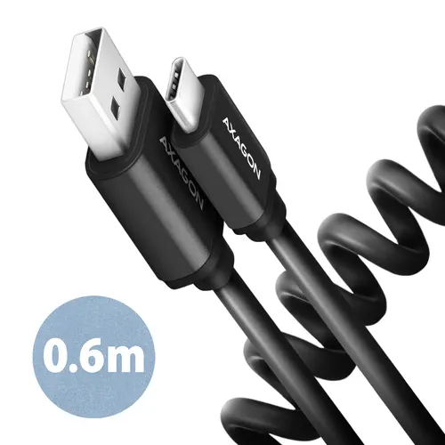 Axagon BUCM-AM10TB kabel USB USB 2.0 0,6 m USB C USB A 0,48 Gbit/s Czarny